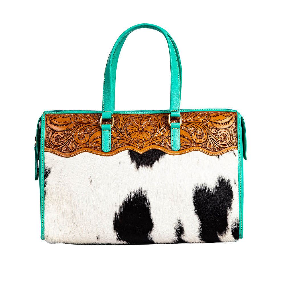 Tylersburg Hand-tooled Handbag in Turquoise – Myra Bags