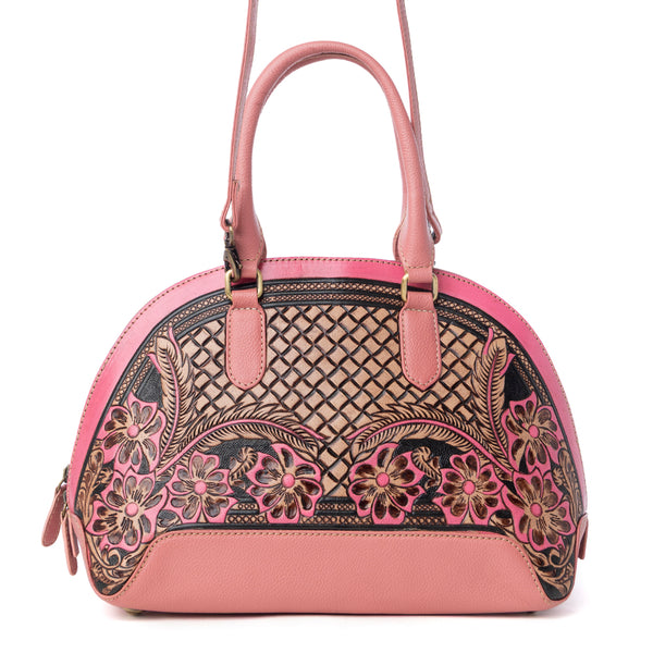 Emmylou Pass Hand-Tooled Bag in Salmon - Myra USA
