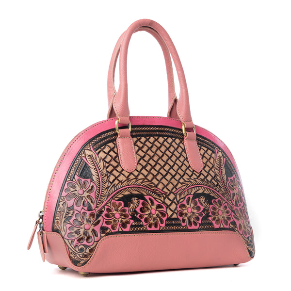 Emmylou Pass Hand-Tooled Bag in Salmon - Myra USA