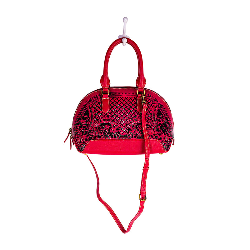 Emmylou Pass Hand-tooled Bag in Red