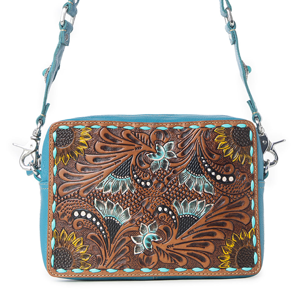 Blooms on the Trail Hand-tooled Bag - Myra USA