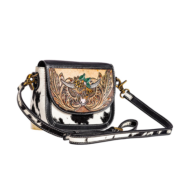 Bloomin' Steer Small Hand-tooled Bag