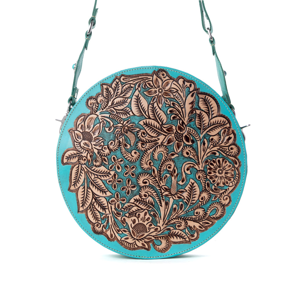 Cimarron Bluff Hand-tooled Round Bag