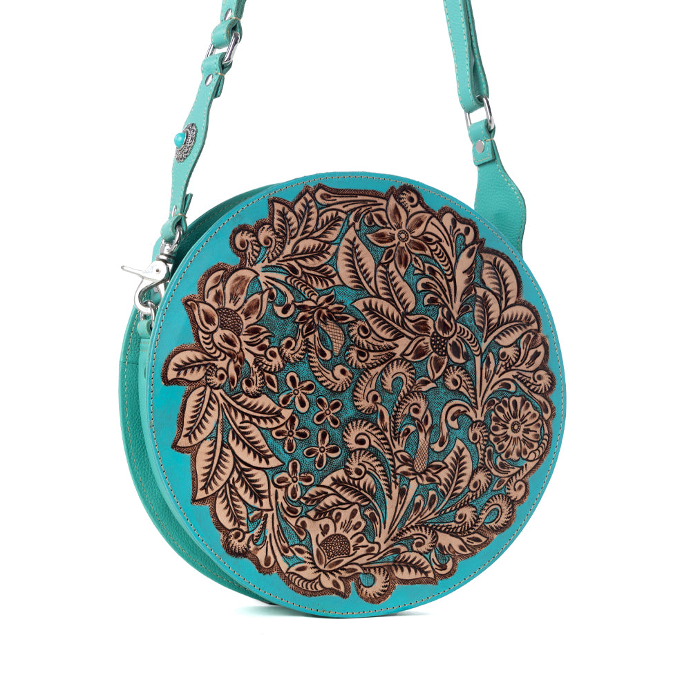 Cimarron Bluff Hand-tooled Round Bag