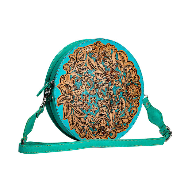 Cimarron Bluff Hand-tooled Round Bag - Myra USA