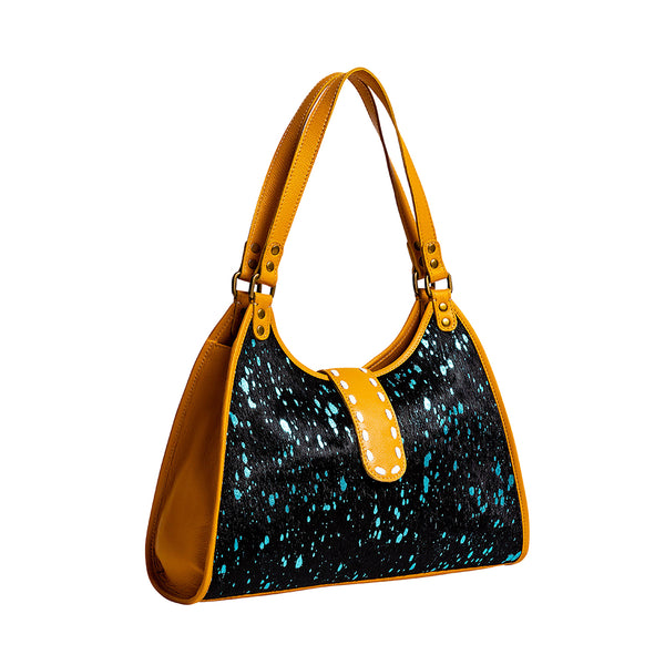 Skyviews Hairon & Leather Bag in Yellow - Myra USA