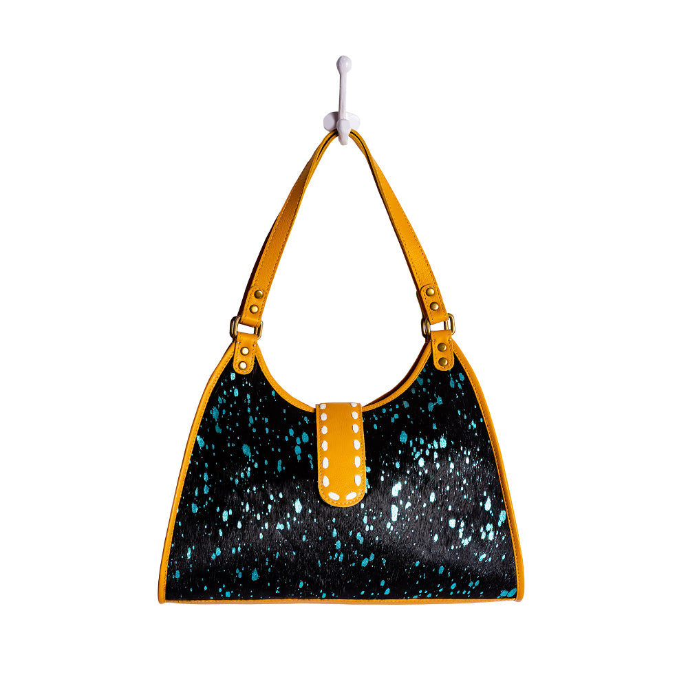 Skyviews Hairon & Leather Bag in Yellow - Myra USA