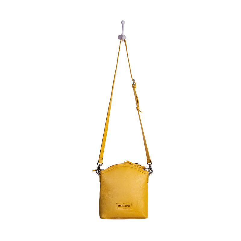 Clarendon Embossed Leather Bag in Yellow