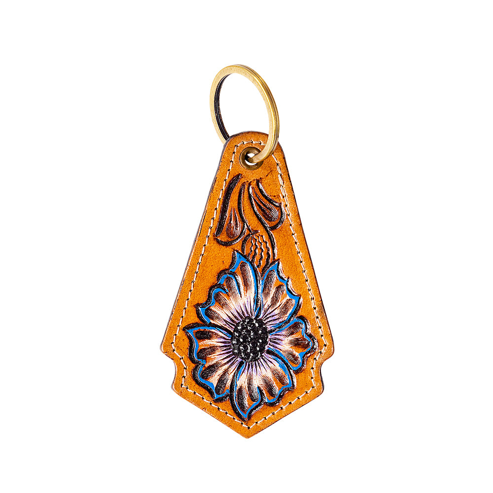 Prairie Morning Glory Hand-tooled Key Fob - Myra USA