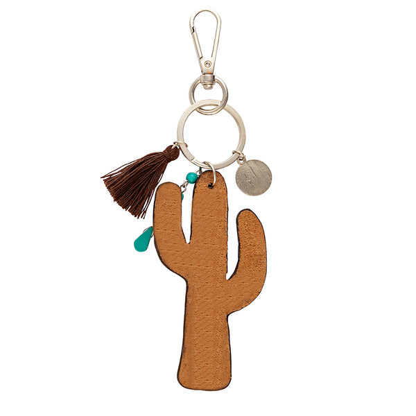Cactus Spirit Hand-tooled Key Fob & Bag Charm