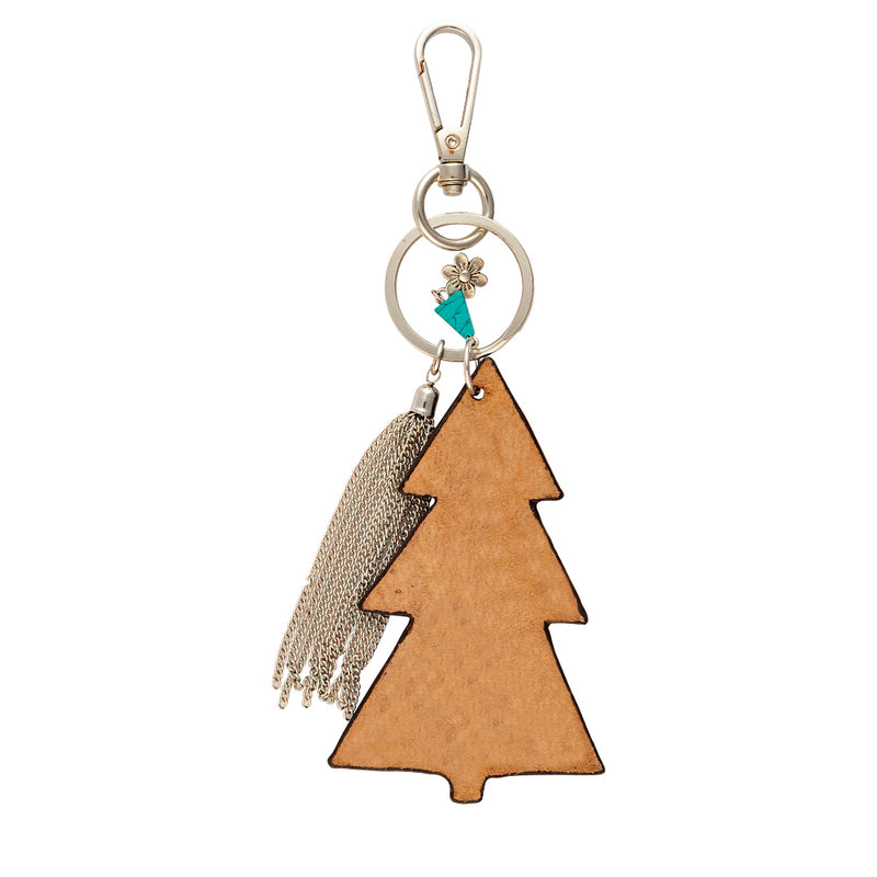 Pine Tree Hand-tooled Key Fob & Bag Charm