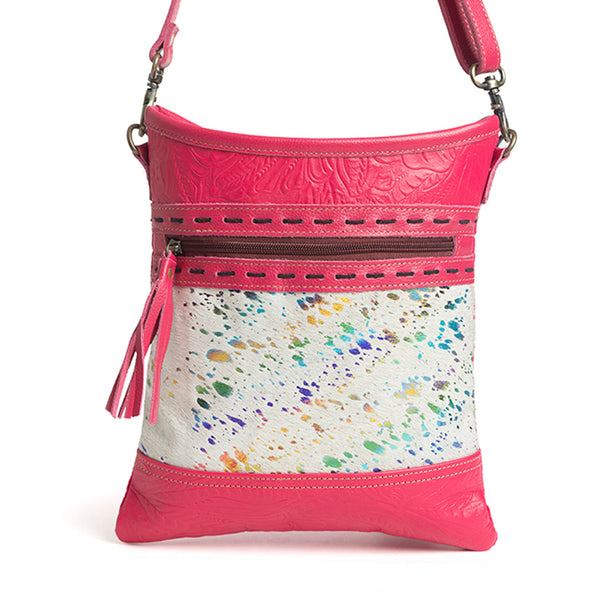 Rosa Verde Small Canvas & Hairon Bag - Myra USA