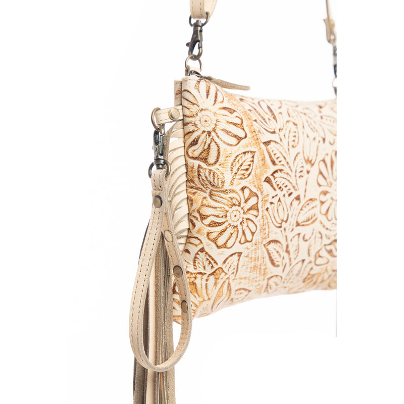 Fennington Leather Bag in Ivory & Gold