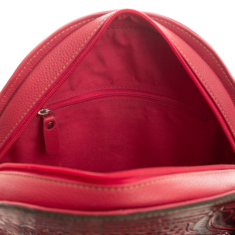 Rosa Crimson Round Bag