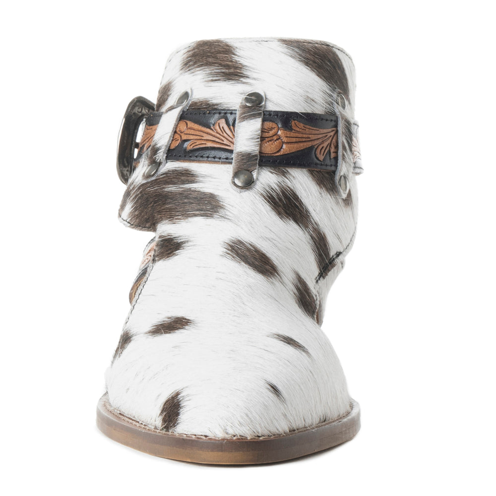 Beth Jane Boot In White And Black Hide - Myra USA