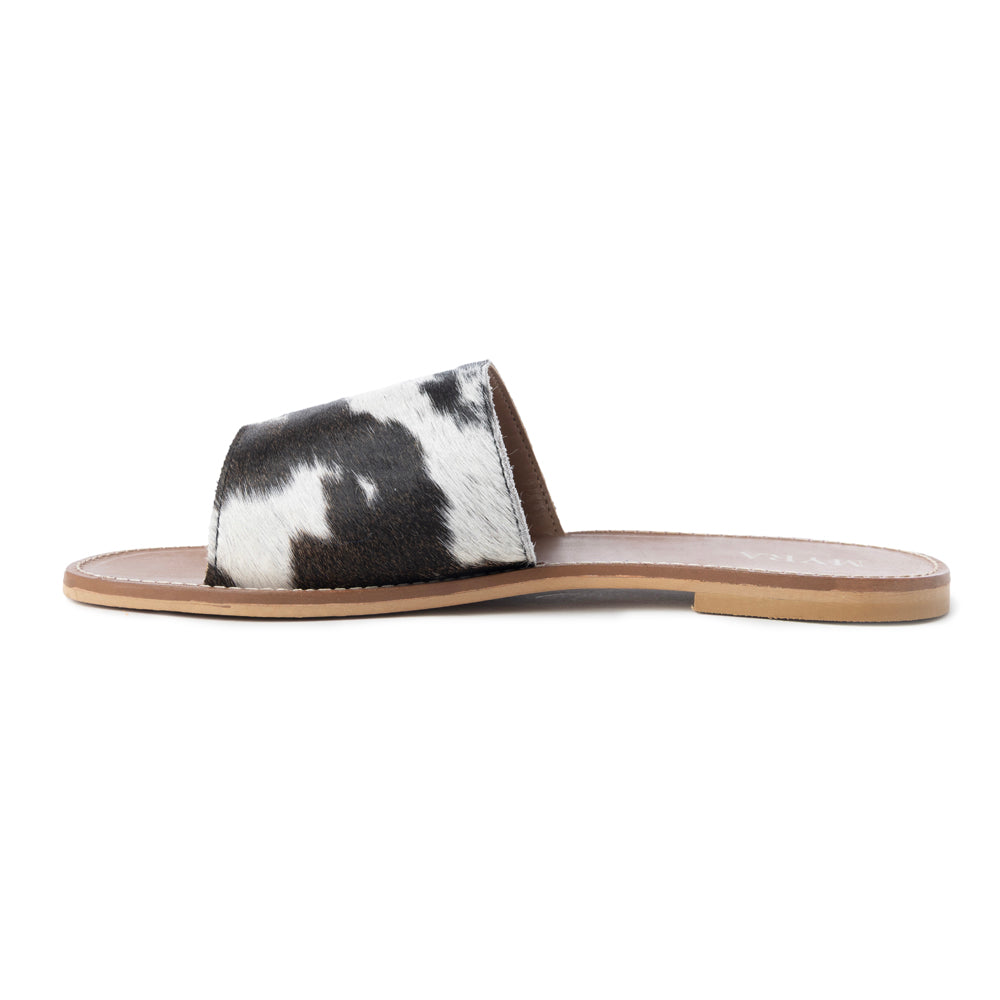 Kemma Hair-On Hide Sandals In Light And Ebony - Myra USA