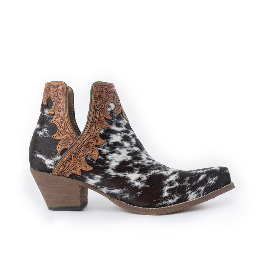 Myra Cassidy Trail Split-Top Leather Boots - Pointed Toe, Low Block Hairon Hide Heels for Ranch Adventures - Myra USA
