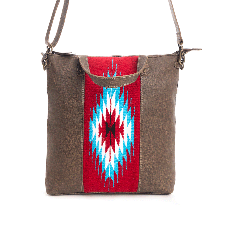 Talon View Tote Bag in Coco & Red