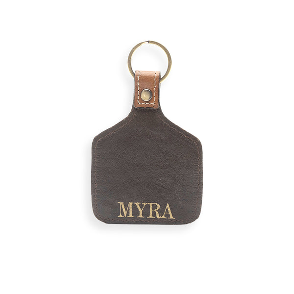 Saguaro Mist Hand-tooled Leather Key Fob - Myra USA