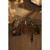 Buttercup Hand-tooled Leather Key Fob