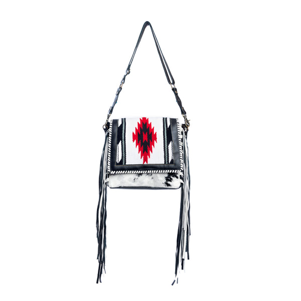Zunia Leather & Hairon Bag in Coal - Myra USA