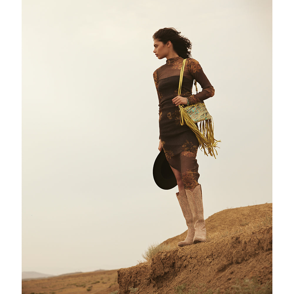 Gold Leather & Hairon Bag - Myra USA
