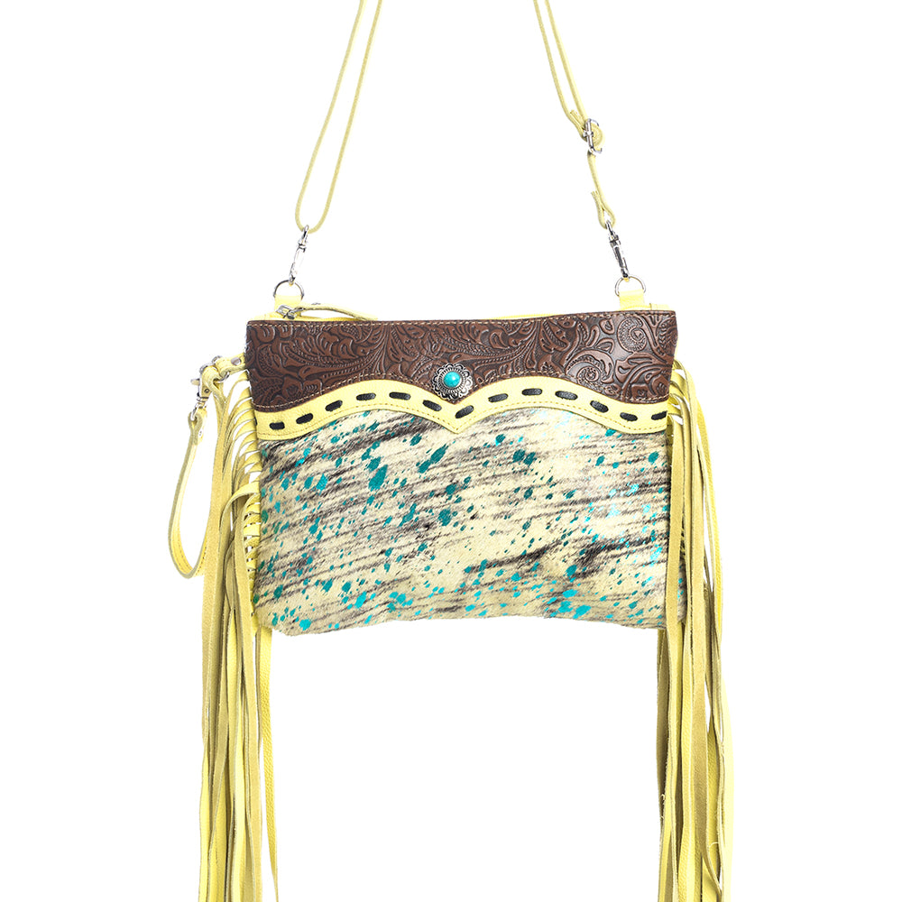 Gold Leather & Hairon Bag - Myra USA