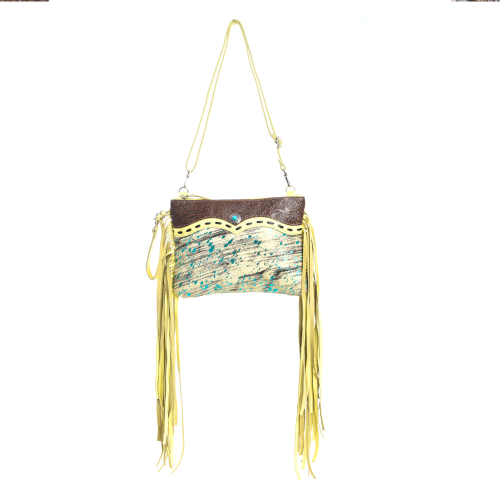 Gold Leather & Hairon Bag - Myra USA