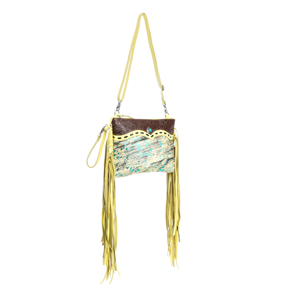Gold Leather & Hairon Bag - Myra USA