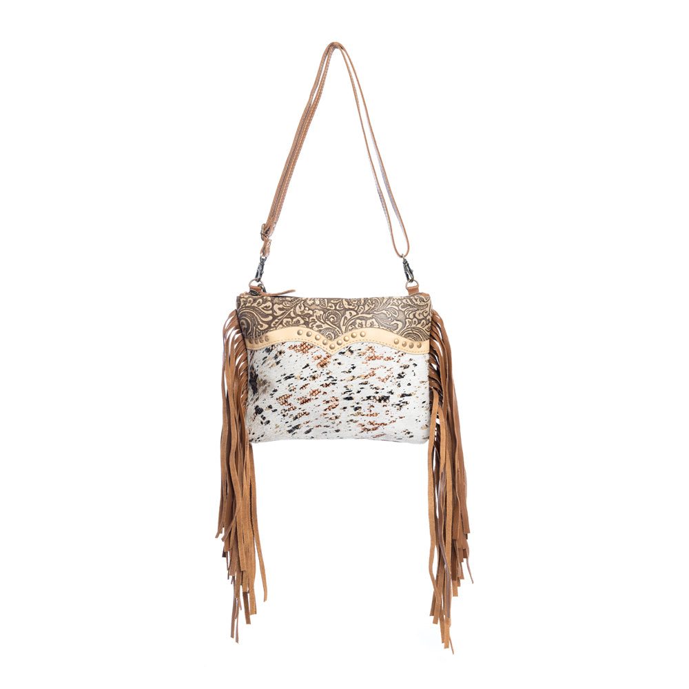 Mescalaro Hill Leather & Hairon Bag in Gold Fleck - Myra USA