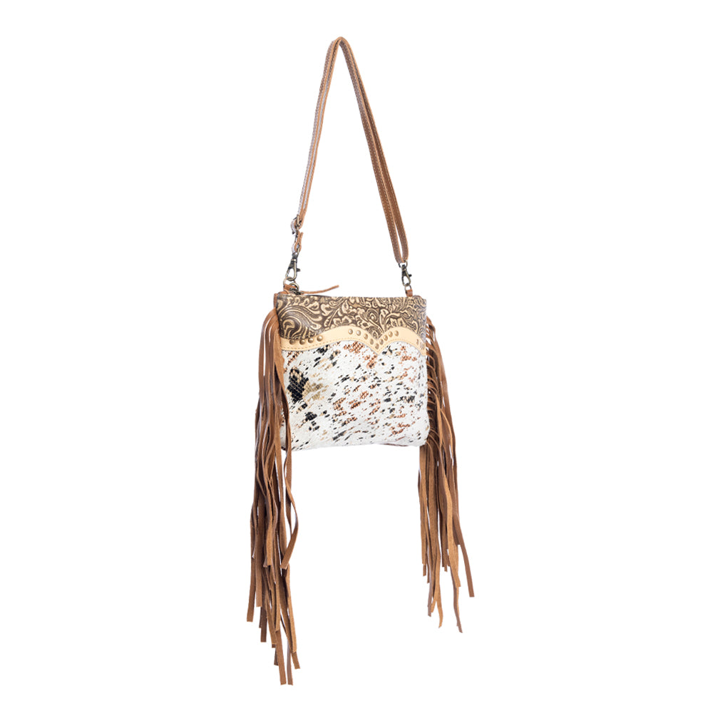 Mescalaro Hill Leather & Hairon Bag in Gold Fleck - Myra USA