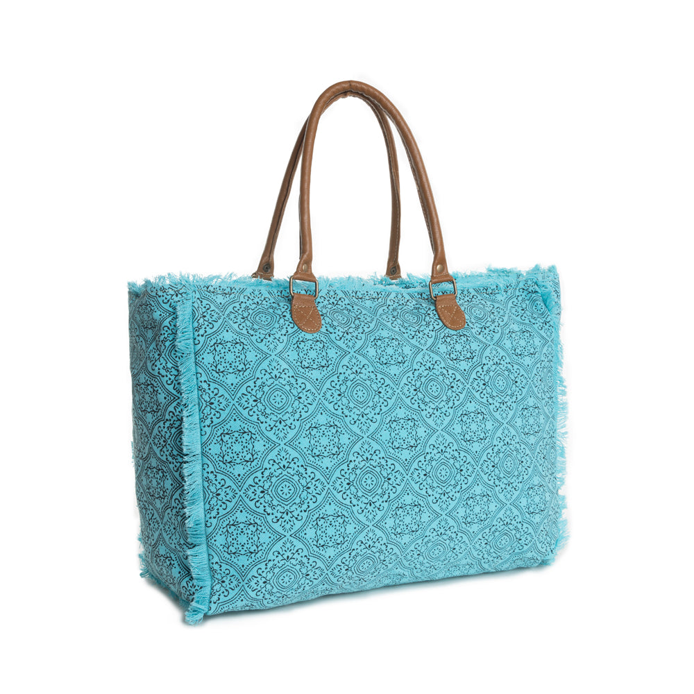 Triple Fork Ranch Weekender Bag in Turquoise - Myra USA