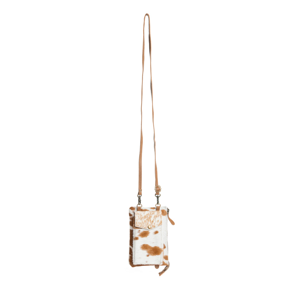 Wild Chic Phone Case Bag in Brown & White - Myra USA