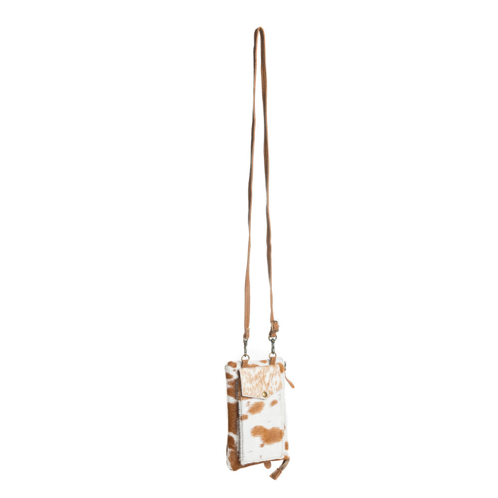 Wild Chic Phone Case Bag in Brown & White - Myra USA