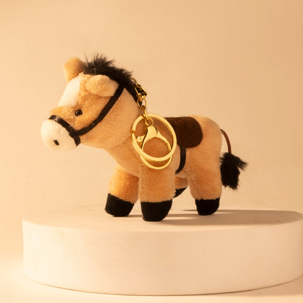 Golden Gallop Bag Charm in Caramel Tan - Myra USA