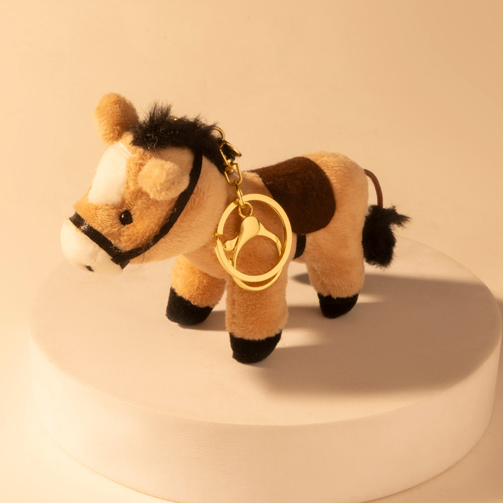 Golden Gallop Bag Charm in Caramel Tan - Myra USA