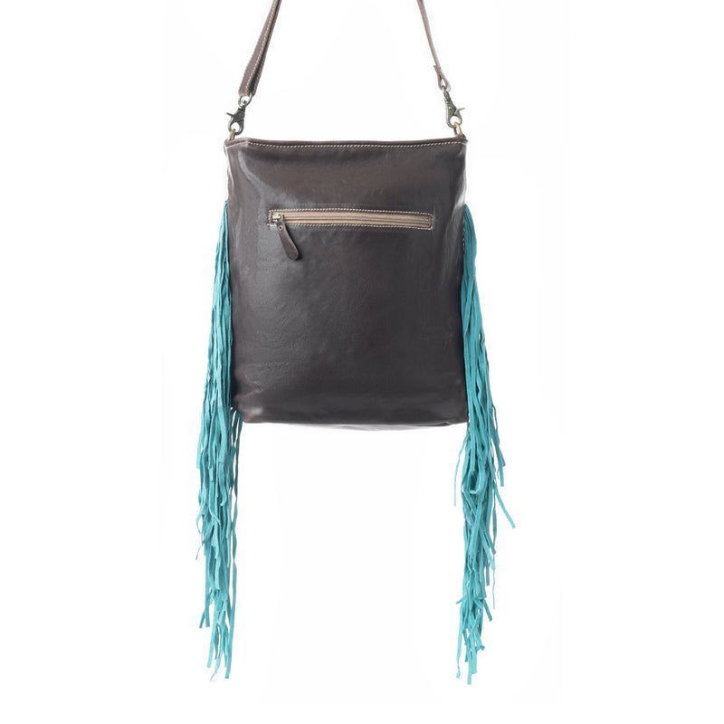 Tassles of ocean Leather & Hairon Bag