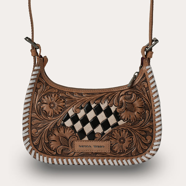 HANDTOOLED DANNIA MEDIUM PURSE CHECKERED EDITION - Myra USA