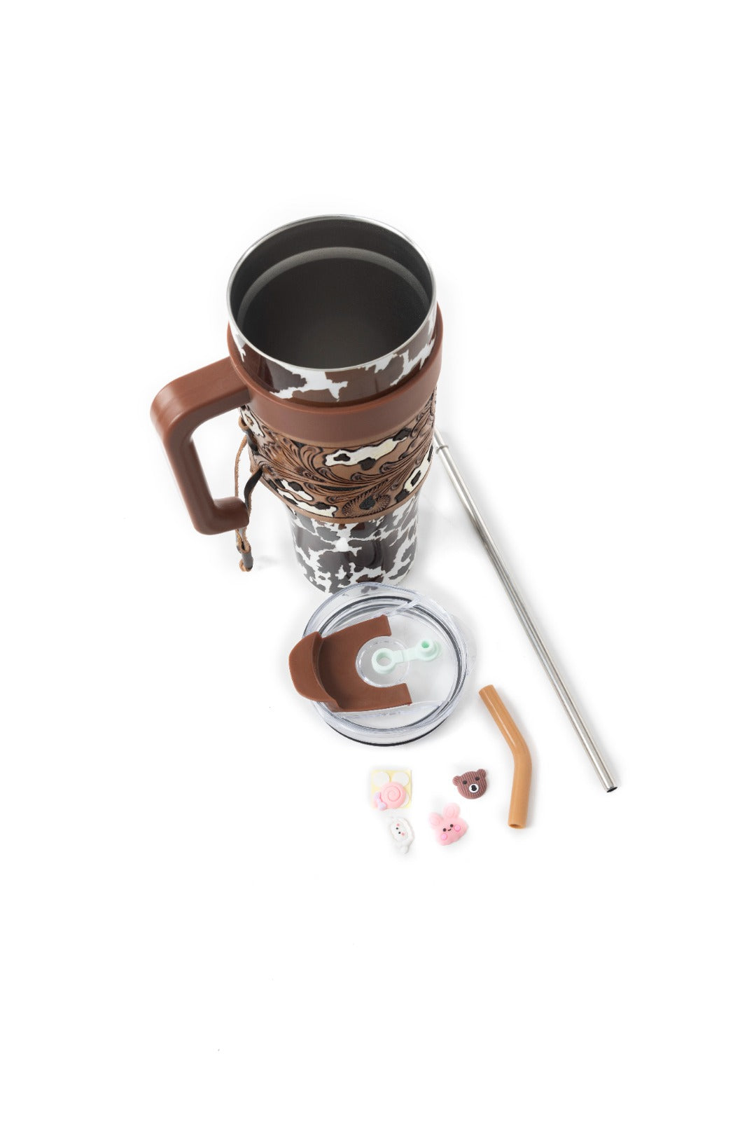 Wide Wyoming Tumbler In Brown and White – Myra USA Wide Wyoming Tumbler In Brown and White – Myra USA