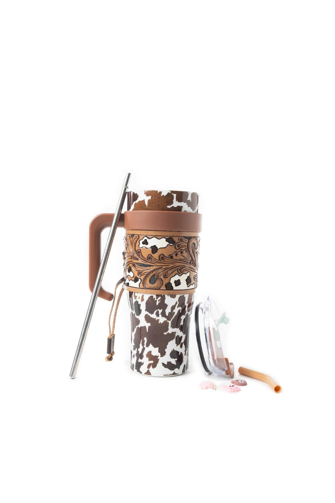 Wide Wyoming Tumbler In Brown and White – Myra USA Wide Wyoming Tumbler In Brown and White – Myra USA