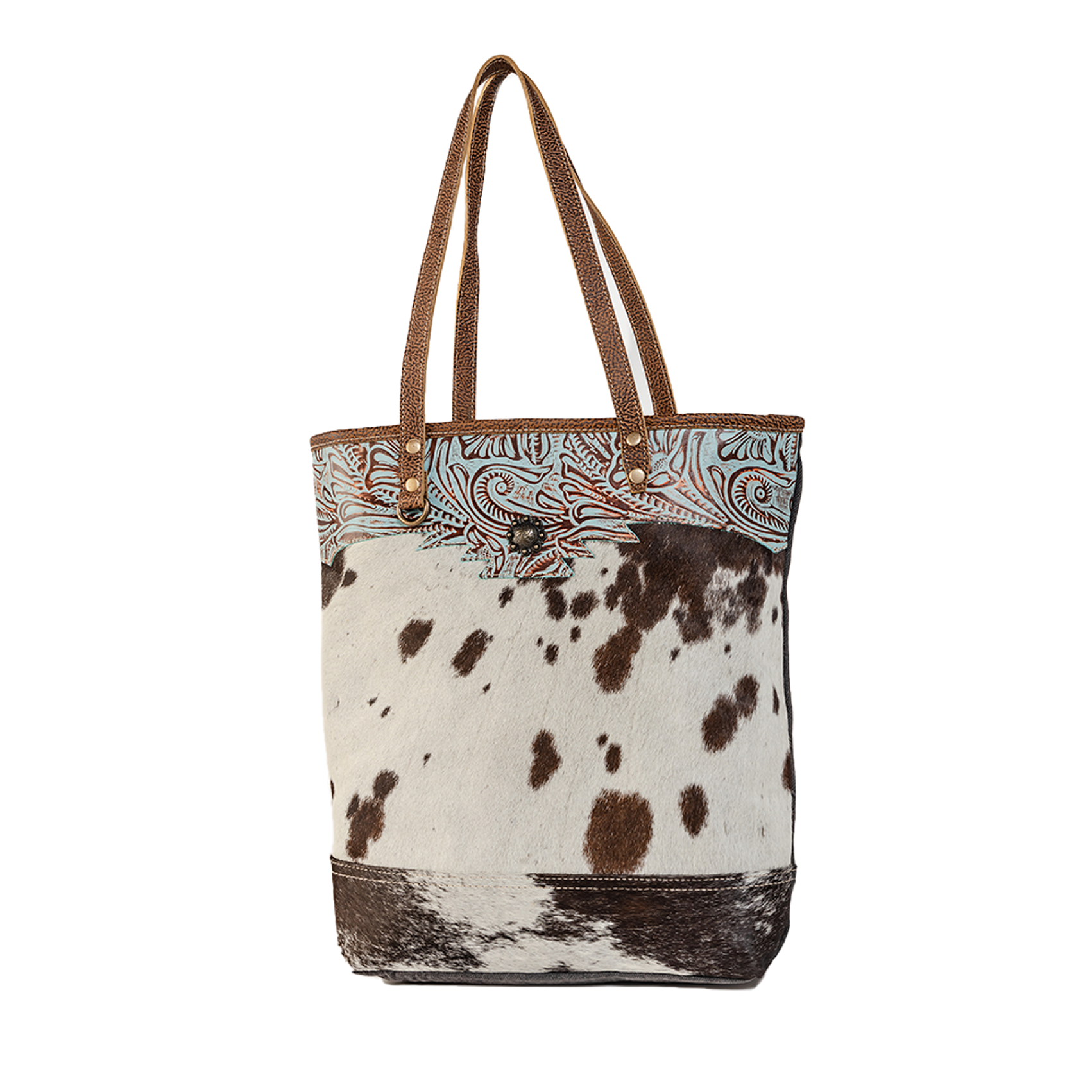 Sooty Specks  Canvas & Hairon Bag - MyraUSA