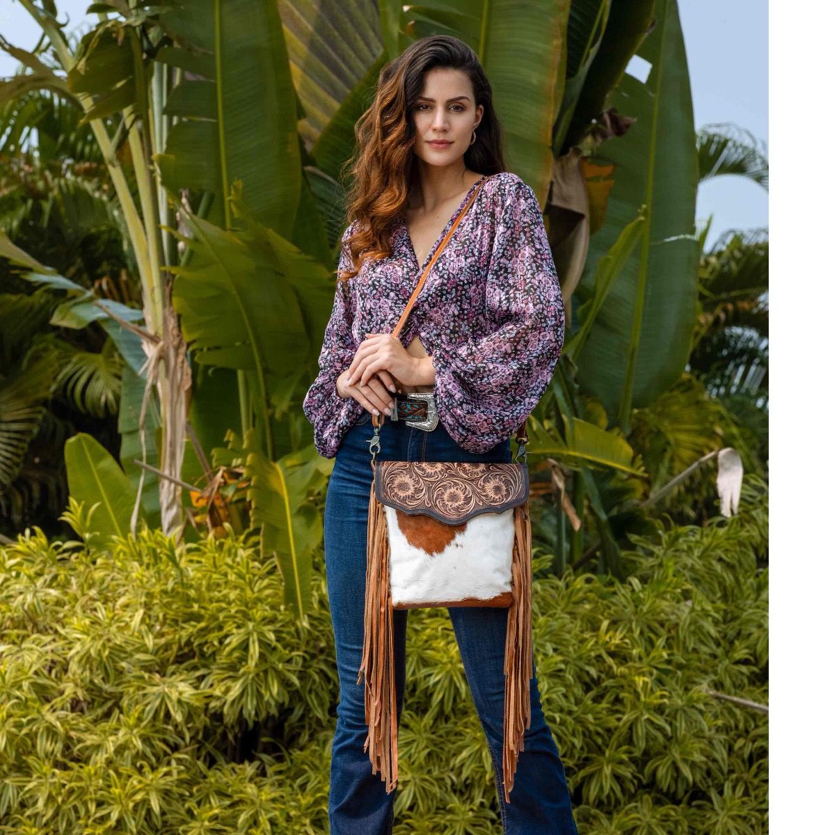 Blossom Hand-Tooled bag - MyraUSA
