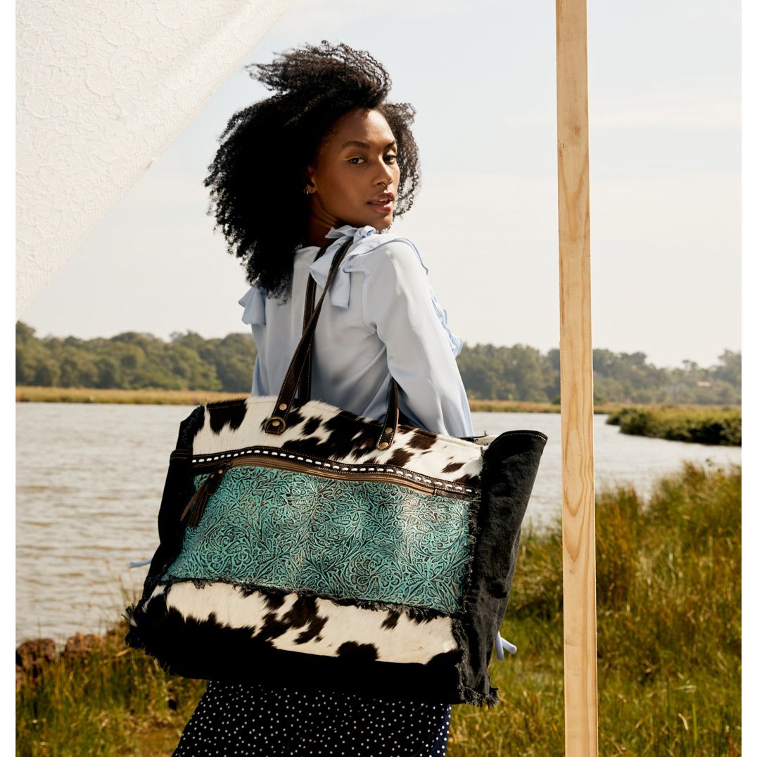 Sea Grass Canvas & Hairon Bag - MyraUSA
