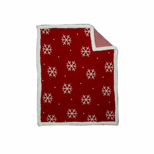 Snowing In Santa Town Fur Edged Throw - Myra USA