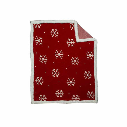 Snowing In Santa Town Fur Edged Throw - Myra USA