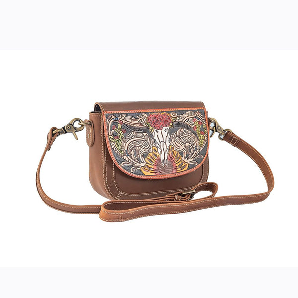 Winds of the Rose Hand-Tooled Lether Bag