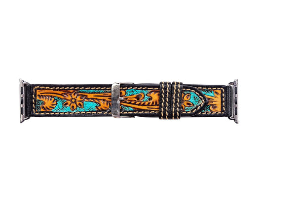 Dawson Creek Hand-Tooled Leather Watchband - Myra USA