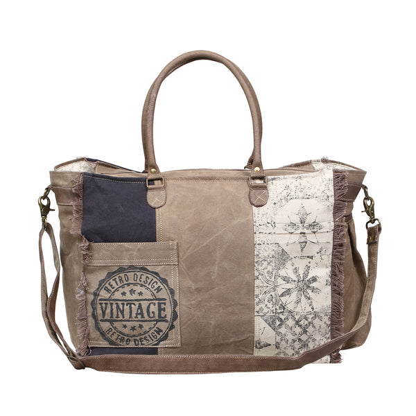 Retro Print Weekender Bag - Myra Bags