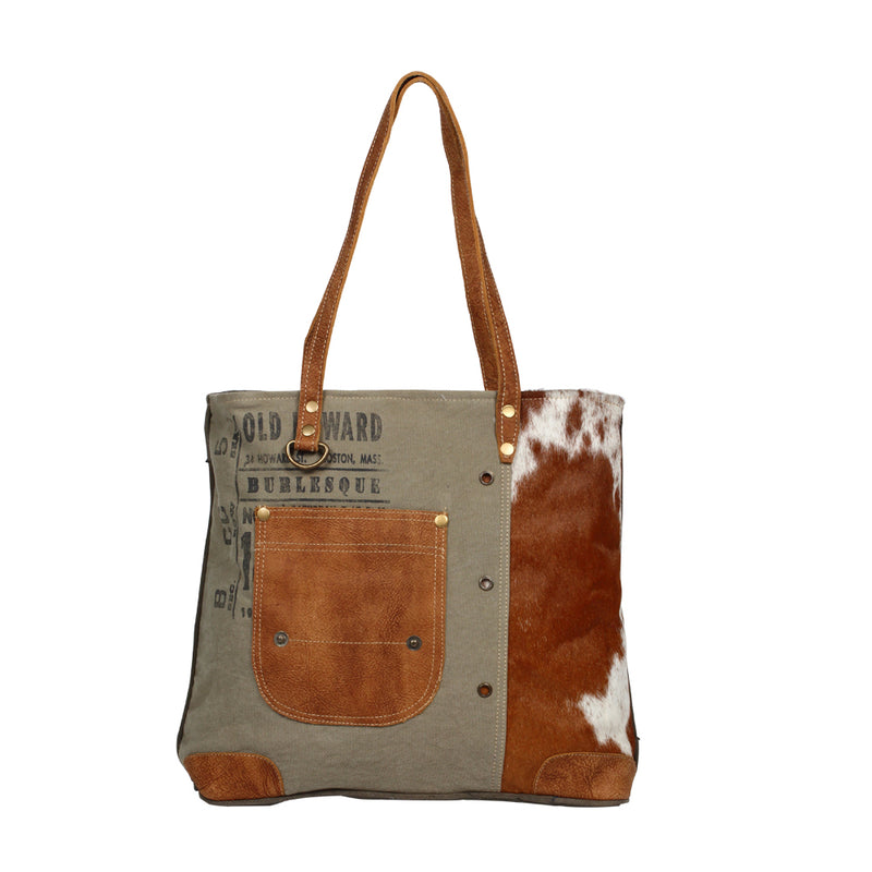 Leather Pocket Tote Bag - Myra Bags