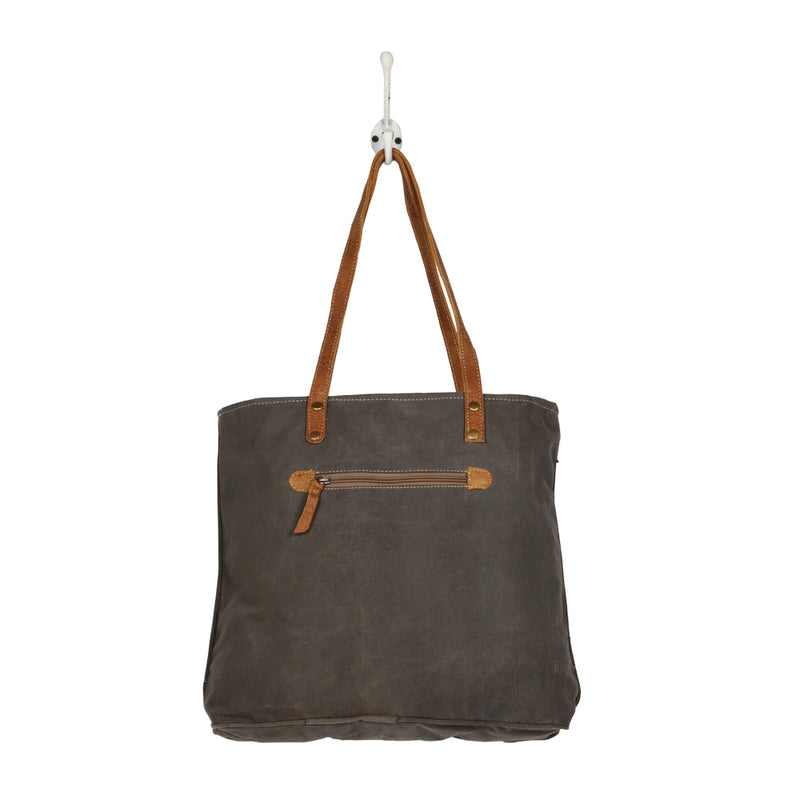 Leather Pocket Tote Bag - Myra Bags